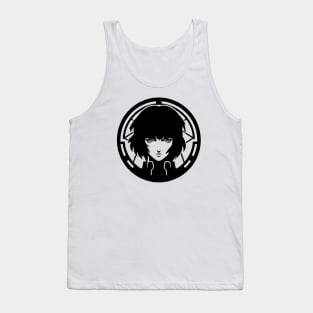 Cybernetic Journeys: Ghost in the Shell Aesthetics, Techno-Thriller Manga, and Mind-Bending Cyber Warfare Art Tank Top